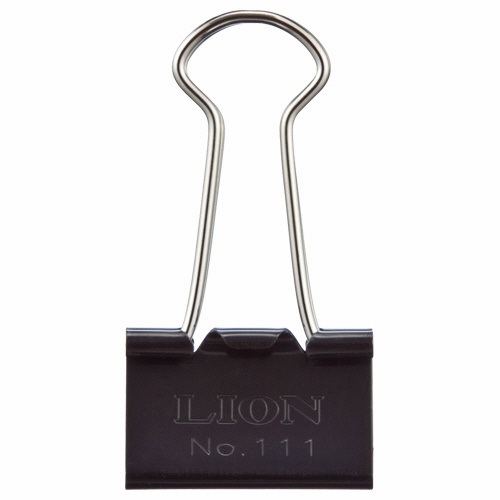 ライオン事務器　バインダークリップ　中　口幅２５ｍｍ　Ｎｏ．１１１　１箱（１０個）1