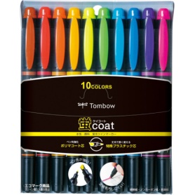 トンボ鉛筆　蛍光マーカー蛍ＣＯＡＴ　１０色（各色１本）　ＷＡ－ＴＣ１０Ｃ　１パック