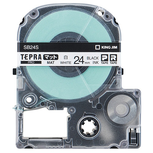 キングジム　テプラ　ＰＲＯ　テープカートリッジ　マットラベル　２４ｍｍ　白／黒文字　ＳＢ２４Ｓ　１個1