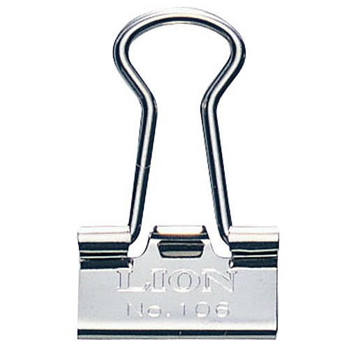 ライオン事務器　バインダークリップ　ニッケルメッキ　小小　口幅１５ｍｍ　Ｎｏ．１０６Ｎ　１箱（１０個）1
