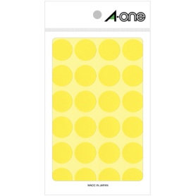 エーワン　カラーラベル　丸型　直径２０ｍｍ　黄　０７０４４　１パック（３３６片：２４片×１４シート）