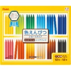 ぺんてる　パスティック色えんぴつ（ショートタイプ）　シェアパック　１２色（各色１２本）　ＧＣ７ＳＰ－１２　１パック