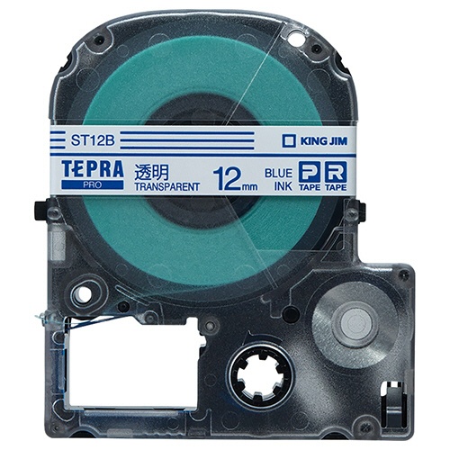 キングジム　テプラ　ＰＲＯ　テープカートリッジ　１２ｍｍ　透明／青文字　ＳＴ１２Ｂ　１個1