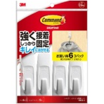 ３Ｍ　コマンドフック　お買い得パック　Ｌ　ホワイト　（フック６個＋タブ１２枚）　ＣＭ２Ｌ－６　１パック