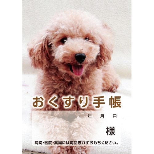 ダイオーミウラ　お薬手帳（通常版）　４０ページ　いぬ　１パック（５０冊）1
