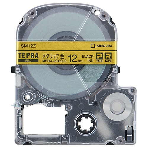 キングジム　テプラ　ＰＲＯ　テープカートリッジ　カラーラベル（メタリック）　１２ｍｍ　金／黒文字　ＳＭ１２Ｚ　１個1