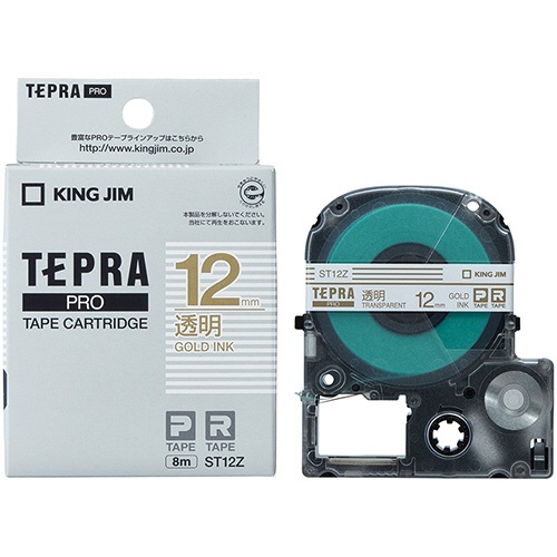 キングジム　テプラ　ＰＲＯ　テープカートリッジ　１２ｍｍ　透明／金文字　ＳＴ１２Ｚ　１個3