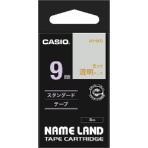 カシオ　ＮＡＭＥ　ＬＡＮＤ　透明テープ　９ｍｍ×８ｍ　透明／金文字　ＸＲ－９ＸＧ　１個