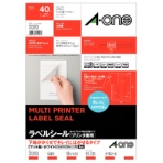 エーワン　ラベルシール［プリンタ兼用］　下地がかくせてキレイにはがせるタイプ　マット紙・ホワイト　Ａ４　４面　９２×１３１ｍｍ　四辺余白付　角丸　３１２９３　１冊（１０シート）