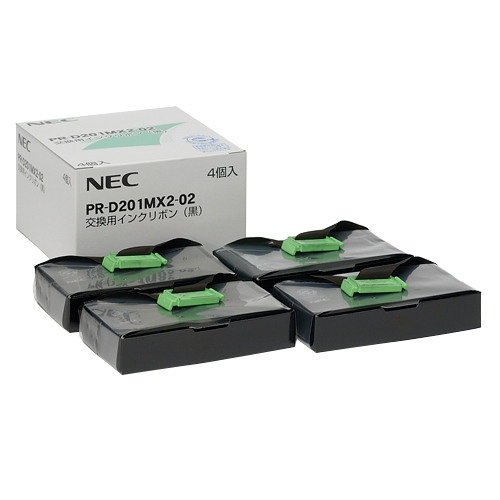 たのめーる】NEC 交換用インクリボン 黒 PR-D201MX2-02 1箱(4本)の通販
