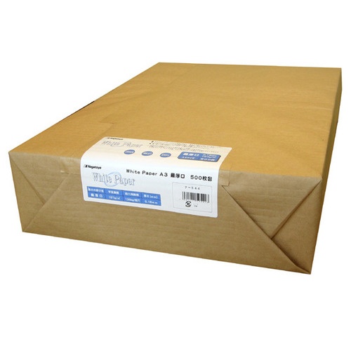 長門屋商店　ホワイトペーパー　Ａ３　最厚口　１３５ｋｇ　ナ－５４４　１冊（５００枚）1