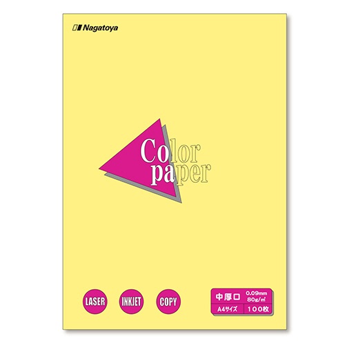 長門屋商店　Ｃｏｌｏｒ　Ｐａｐｅｒ　Ａ４　中厚口　クリーム　ナ－３２０３　１冊（１００枚）1