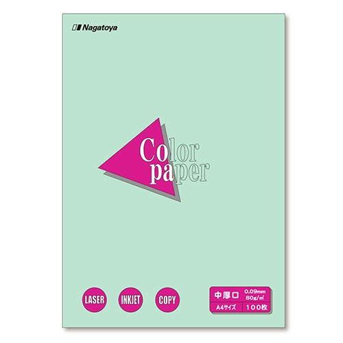 長門屋商店　Ｃｏｌｏｒ　Ｐａｐｅｒ　Ａ４　中厚口　浅黄　ナ－３２１１　１冊（１００枚）1