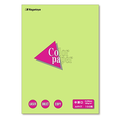 長門屋商店　Ｃｏｌｏｒ　Ｐａｐｅｒ　Ａ４　中厚口　うぐいす　ナ－３２０８　１冊（１００枚）1