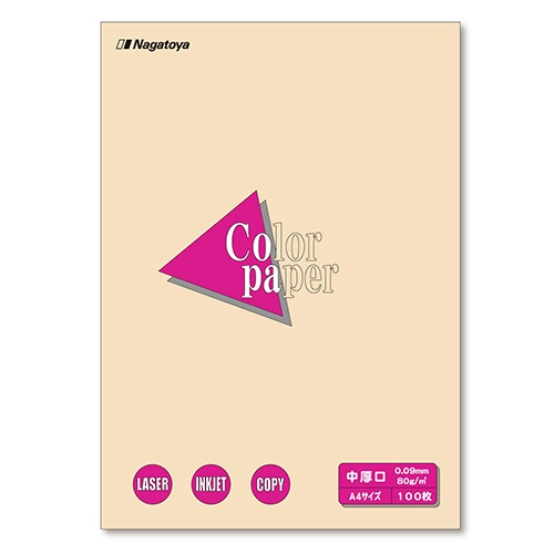 長門屋商店　Ｃｏｌｏｒ　Ｐａｐｅｒ　Ａ４　中厚口　アイボリー　ナ－３２１５　１冊（１００枚）1