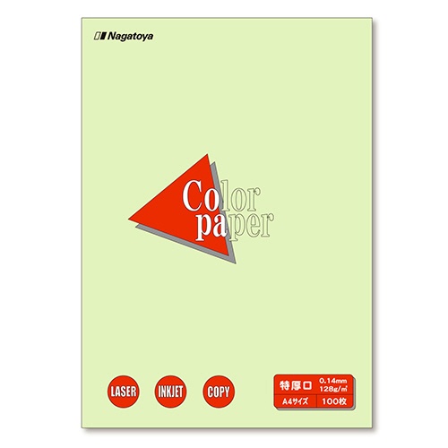 長門屋商店　Ｃｏｌｏｒ　Ｐａｐｅｒ　Ａ４　特厚口　若草　ナ－３４０６Ｖ　１冊（１００枚）1
