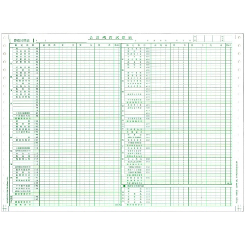東京ビジネス　合計残高試算表　（建設・科目印刷）　平成１８年会社法対応　ＣＧ１００６ＫＺＵ　１冊（５０セット）2