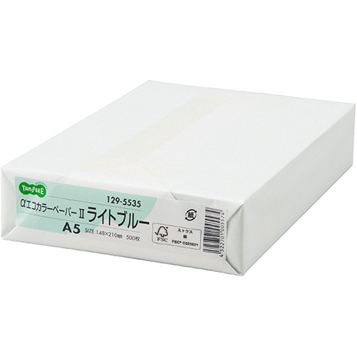 ＴＡＮＯＳＥＥ　αエコカラーペーパーII　Ａ５　ライトブルー　１冊（５００枚）1