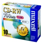 マクセル　データ用ＣＤ－ＲＷ　７００ＭＢ　４倍速　ホワイトプリンタブル　５ｍｍスリムケース　ＣＤＲＷ８０ＰＷ.Ｓ１Ｐ１０Ｓ　１パック（１０枚）