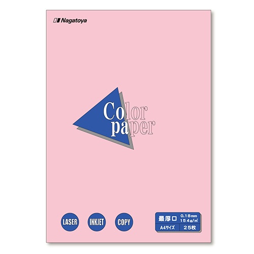 長門屋商店　Ｃｏｌｏｒ　Ｐａｐｅｒ　Ａ４　最厚口　桃　ナ－３５２１　１冊（２５枚）1