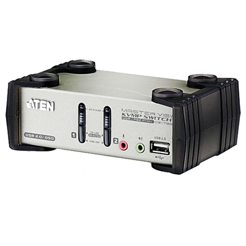 ＡＴＥＮ　２ポート　デュアルインターフェース対応　ＵＳＢ２．０ＫＶＭＰスイッチ　ＯＳＤ機能付　ＣＳ１７３２Ｂ　１台1