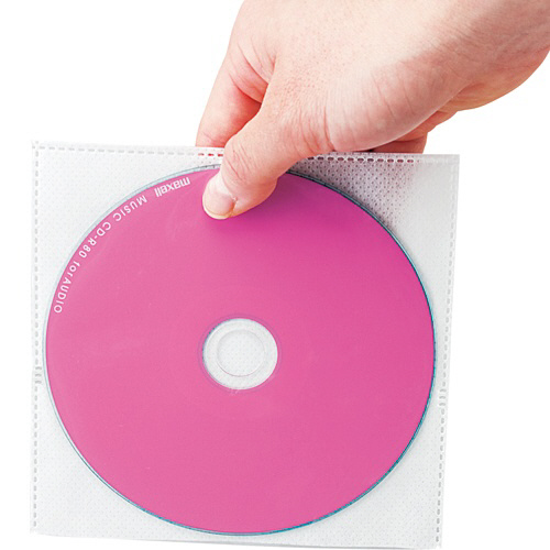 たのめーる】TANOSEE CD・DVD不織布ケース 片面1枚収納 1パック(100枚 