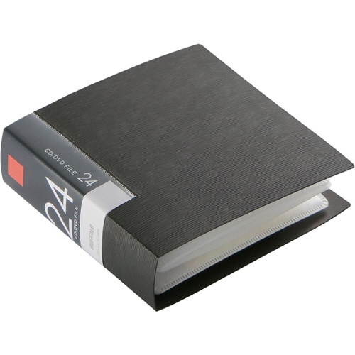 バッファロー　ＣＤ／ＤＶＤファイルケース　ブックタイプ　２４枚収納　ブラック　ＢＳＣＤ０１Ｆ２４ＢＫ　１個1