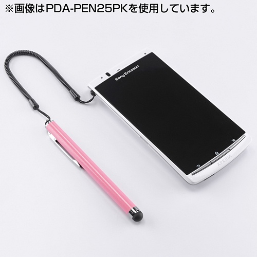 サンワサプライ　スマートフォン＆タブレット用タッチペン　カールコードストラップ付　ブラック　ＰＤＡ－ＰＥＮ２５ＢＫ　１本7