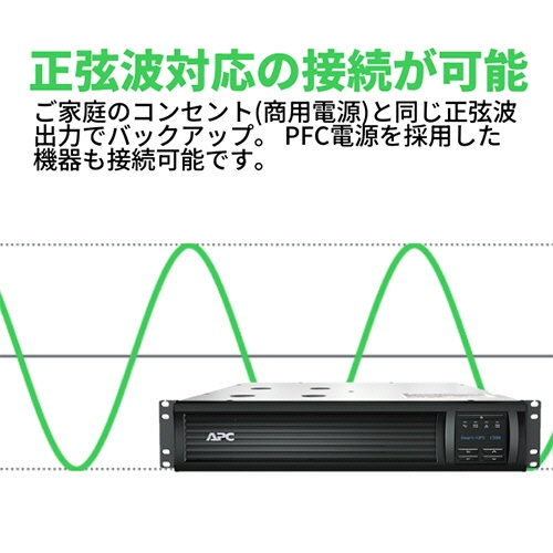 ＡＰＣ（シュナイダーエレクトリック）　Ｓｍａｒｔ－ＵＰＳ　１５００　ＲＭ　２Ｕ　ＬＣＤ　１００Ｖ　ラックマウント型　１５００ＶＡ／１２００Ｗ　ＳＭＴ１５００ＲＭＪ２Ｕ　１台3