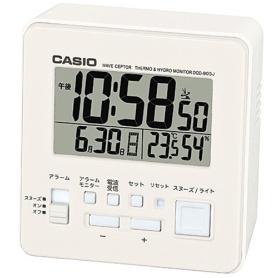 カシオ　デジタル電波置時計　温湿度計付　ホワイト　ＤＱＤ－８０５Ｊ－７ＪＦ　１台
