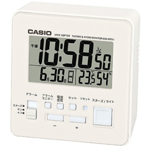カシオ　デジタル電波置時計　温湿度計付　ホワイト　ＤＱＤ－８０５Ｊ－７ＪＦ　１台1