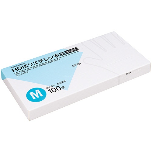 クラフトマン　ＨＤポリエチレン手袋　Ｍ　半透明　ＨＤＰＧＨＫ－０２　１箱（１００枚）1