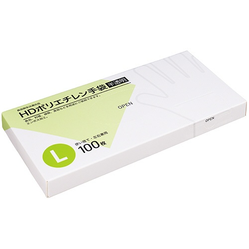 クラフトマン　ＨＤポリエチレン手袋　Ｌ　半透明　ＨＤＰＧＨＫ－０３　１箱（１００枚）1