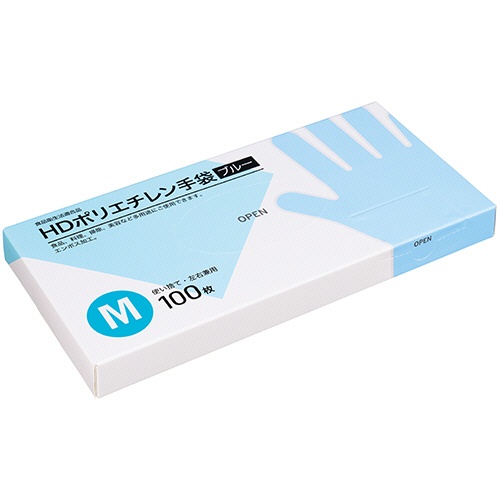 クラフトマン　ＨＤポリエチレン手袋　Ｍ　ブルー　ＨＤＰＧＨＫ－０５　１箱（１００枚）1