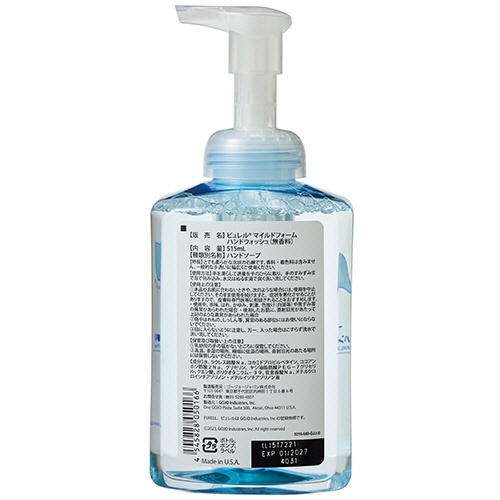 ゴージョー　ピュレル　マイルドフォームハンドウォッシュ　無香料　５１５ｍＬ　１本2