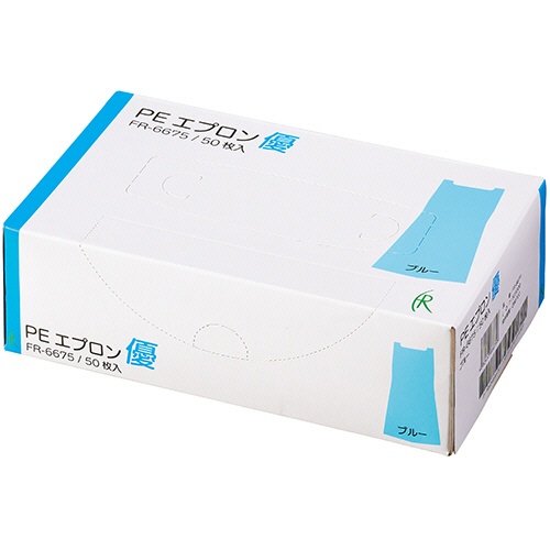 ファーストレイト　ＰＥエプロン優　袖なし　ブルー　ＦＲ－６６７５　１箱（５０枚）1