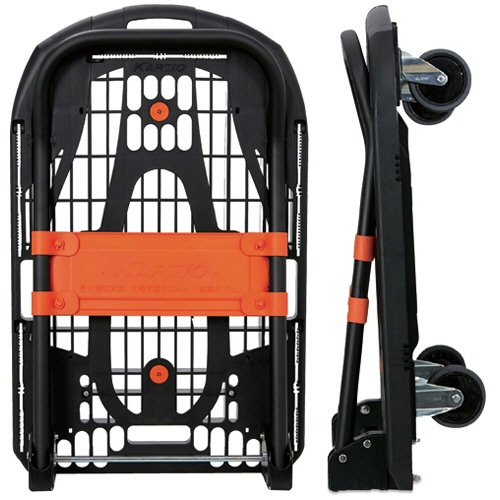 ＴＲＵＳＣＯ　軽量樹脂台車　カルティオ　７８０×４９０ｍｍ　折畳み　黒　ＭＰＫ－７８０－ＢＫ　１台2