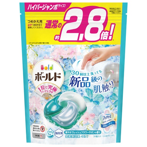 Ｐ＆Ｇ　ボールド　ジェルボール４Ｄ　爽やかフレッシュフラワーサボンの香り　つめかえ用　ハイパージャンボサイズ　１パック（３１個）1