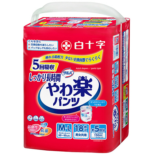 白十字サルバやわ楽パンツ　新品8パック 10000円 PUサルバやわ楽パンツ | ヘルスケア | 白十字株式会社