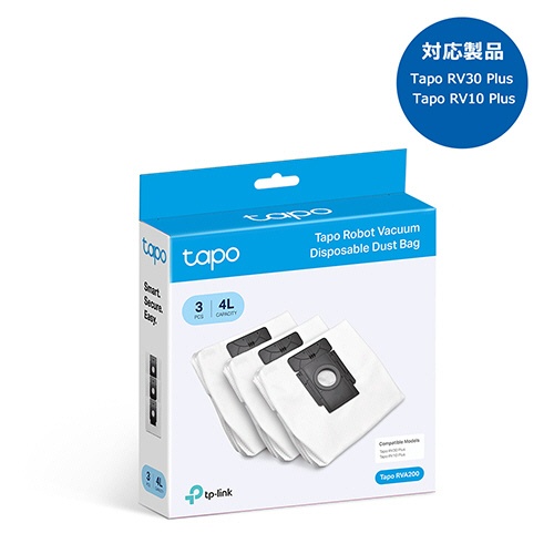 ＴＰ－Ｌｉｎｋ　Ｔａｐｏロボット掃除機　交換用紙パック　４Ｌ　Ｔａｐｏ　ＲＶＡ２００　１パック（３個）2
