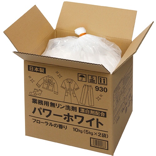 シャルメコスメティック　業務用無リン洗剤　パワーホワイト　漂白剤配合　１０ｋｇ（５ｋｇ×２袋）　１箱1