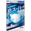 白元アース　快適ガード　息スーハーマスク　ふつうサイズ　色：ホワイト　耳ひも：ブルーグレー　１パック（５枚）
