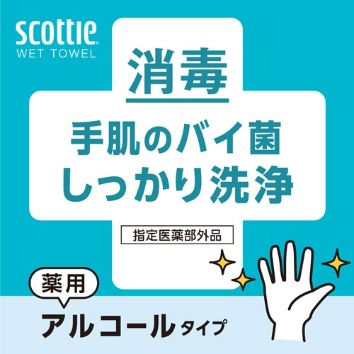 日本製紙クレシア　スコッティ　ウェットティシュー　消毒　１パック（３０枚）4