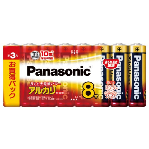 パナソニック　アルカリ乾電池　単３形　ＬＲ６ＸＪ／８ＳＷ　１パック（８本）1