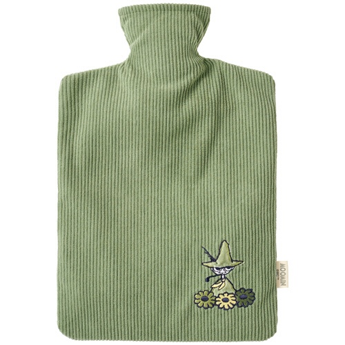 丸眞　ムーミン「あたたかグリーン」　湯たんぽ（コーデュロイ）　１個1