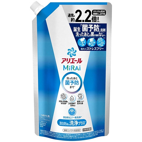 Ｐ＆Ｇ　アリエール　ミライ　洗浄プラス　つめかえ用　超特大サイズ　６４０ｇ　１パック1