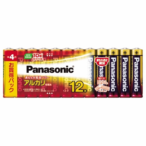 パナソニック　アルカリ乾電池　単４形　ＬＲ０３ＸＪ／１２ＳＷ　１パック（１２本）1