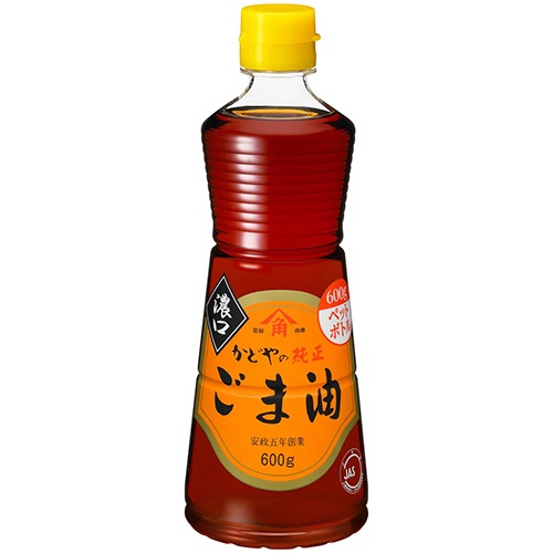 かどや製油　純正ごま油濃口　６００ｇ　ペットボトル　１本1