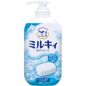 牛乳石鹸共進社　ミルキィボディソープ　やさしいせっけんの香り　本体　５５０ｍｌ　１本1