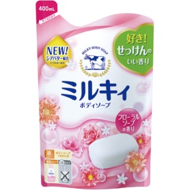 牛乳石鹸共進社　ミルキィボディソープ　フローラルソープの香り　詰替用　４００ｍｌ　１パック